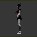 Anime School Uniform Style Robot Girl With Black Short Hair Red Tie And Mechanical Limbs