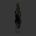 Black Metal Horse Sculpture Rear Legs Standing Front Legs Raised Against Gray Background With Reflection