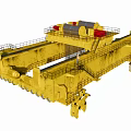 Yellow Heavy Duty Industrial Equipment With Large Wheels Platform And Mechanical Arms