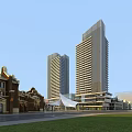 Modern Residential Buildings Complex With Well Planned Layout Green Spaces And Commercial Area