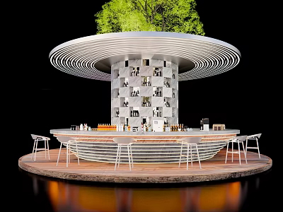 Camping wind bar rice field coffee operation bar camp water bar outdoor service desk outdoor bar 3d model