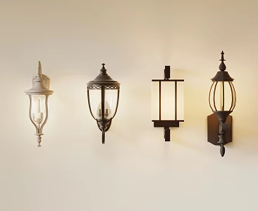 European style wall lamp courtyard wall lamp outdoor wall lamp 3d model