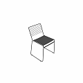 Modern Single Chair With Metal Frame And Minimalist Linear Backrest Design