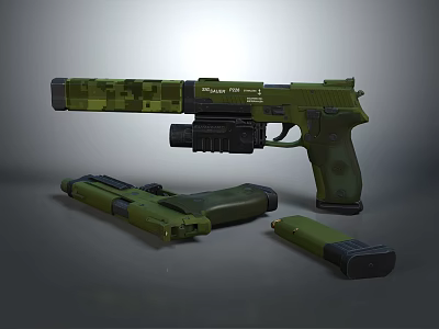 pistol semi-automatic pistol automatic pistol modern weapon hot weapon hot weapon gun military 3d model