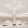 Post-modern column ceiling column booth 3d model