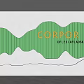 Green Wavy Background Wall with Ribbed Texture and Corporate Design Studio Lettering