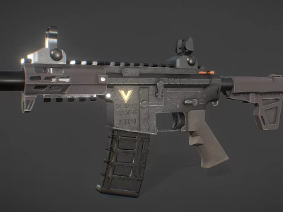 Gun Pistol Submachine Gun Sci-Fi Weapon 3d model