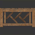 Rustic Wooden Functional Table With Square Top And X Shaped Support