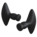 Stylish Pair of Black Textured Metal Door Handles For Home Interior