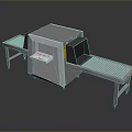 Space and Aerospace Security Scanner with Conveyor Belt and Control Panel 3d model