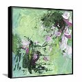 Modern Abstract Paintings Two Panel Set With Green Purple Tones And Textured Brushstrokes