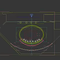 Modern Control Room With Large Curved Display Earth Image Multiple Screens White Chairs And Circular Lighting