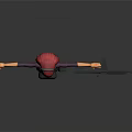 3D Character With Red Hair Green Glasses Gray Bodysuit Purple Sleeves Gun Holster And High Heels