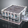 Birds Eye View Planning of Two Story Building With Balconies Windows Roof Structures and Staircase