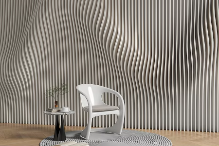 Background Wall Internet Celebration Shaped Wall Creative Background Leisure Chair Negotiation Table and Chair 3d model
