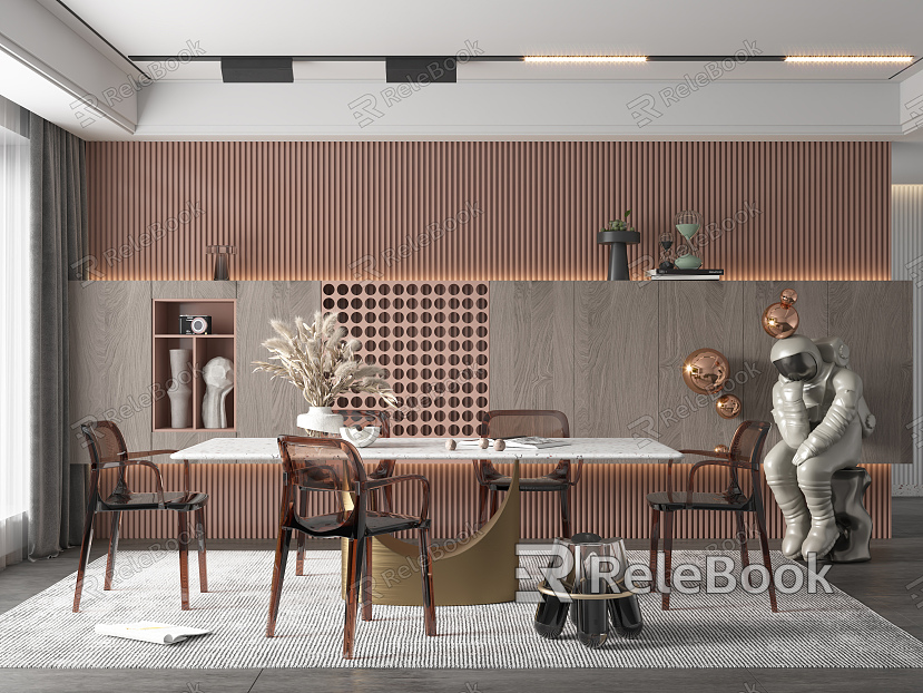 Modern Dining Table and Chair Combination model