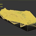 Detailed Terrain Model With Stone Arch Bridge And Lush Green Grass Surface