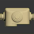 Gold Colored Brass Hardware Tools Fitting with Threaded Connections and Dual Ports 3d model