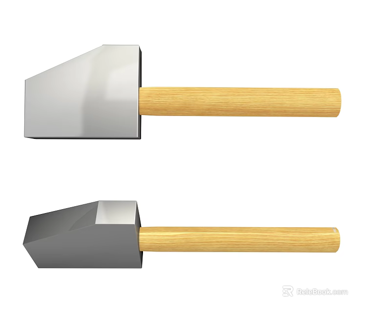 Durable Hardware Chisels With Wooden Handles Silver And Black Metal Heads 3d model 