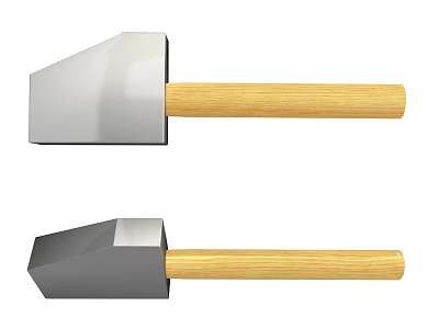 Durable Hardware Chisels With Wooden Handles Silver And Black Metal Heads 3d model