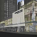Modern Commercial Complex With High Rise Towers Glass Curtain Walls And Retail Podium