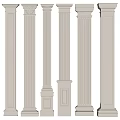 European Roman Column Roman Column Gypsum Line Carving 3d model