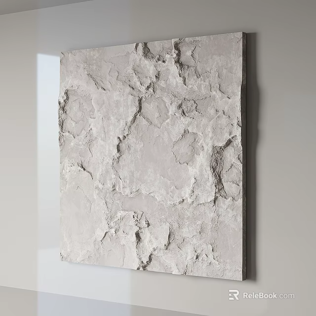 Textured Gray Wall Decor With Minimalist Design For Contemporary Home Interior 3d model 