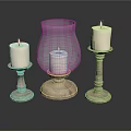 Elegant Wooden Candle Holders With Lit Candles And Glass Cover