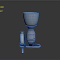 Industrial Metal Equipment With Upper Funnel And Lower Support Structure