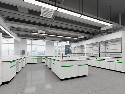 Laboratory white countertop model