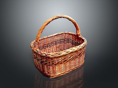 Basket Bamboo Basket Straw Basket Vegetable Basket Egg Basket Storage Basket Bamboo Basket Storage Basket Bamboo Blue 3d model