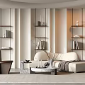 Modern sofa coffee table combination 3d model
