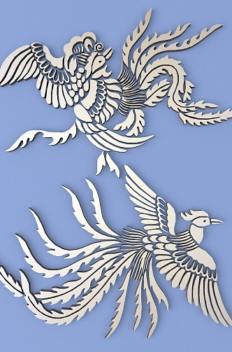 Chinese Metal Carved Phoenix Carved Chinese Pattern Hollow Carved Traditional Carved 3d model