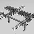 Industrial Equipment Heavy Duty Metal Frame With Cross Beams And Supports