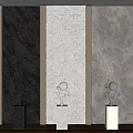 Elegant Modern Background Wall Featuring Different Materials Patchwork And Decorative Ornaments