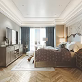 Elegant Modern Bedroom Interior With Bedside Tables Table Lamps Area Rug And Accent Chair