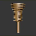 Modern Golden Metal Lighting Fixture Set With Unique Spiral Design and Layered Structure for Interior
