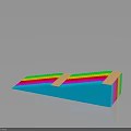 Colorful Striped Wooden Bench With Multicolor Layers And Cross Accent Details