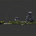 Chinese Ancient Building Island Mountain Castle Palace Ancient Palace 3d model