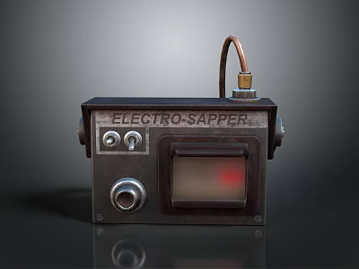 Electro Sapper Electronic Device With Metal Casing Control Knobs And Red Indicator Screen 3d model