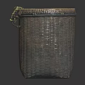 Handwoven Wicker Basket With Decorative Handle For Household Storage Use