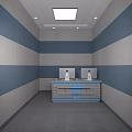 Modern Monitoring Room With Multiple Screens Control Desks Blue Lighting And Data Charts