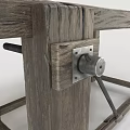 Rustic Wooden Dining Table With Natural Wood Grain And Sturdy Legs Design