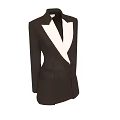 Stylish Black Double Breasted Blazer With White Lapel And Classic Design