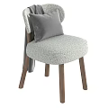 Modern Light Gray Single Sofa with Soft Fabric Cushion and Sturdy Wooden Legs