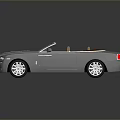 Luxury Silver Convertible Car With Open Top Brown Leather Interior And Shiny Wheels