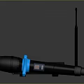Wireless Microphone Receiver With Dual Antennas And Orange Blue Handle Microphones