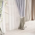 Elegant Layered Curtains With Sheer And Velvet Textures In Neutral Beige Tones