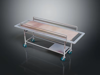 Sturdy Metal Utility Cart With Wheeled Base Flat Tabletop And Lower Storage Shelf 3d model