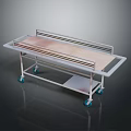 Sturdy Metal Utility Cart With Wheeled Base Flat Tabletop And Lower Storage Shelf
